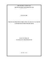 Một số giải pháp hoàn thiện công tác quản lý vận hành lưới điện phân phối tỉnh hòa bình 