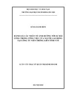 Đánh giá các nhân tố ảnh hưởng tới sự hài lòng trong công việc của người lao động tại công ty viễn thông liên tỉnh vtn 