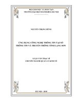 Ứng dụng công nghệ thông tin tại sở thông tin và truyền thông tỉnh lạng sơn 