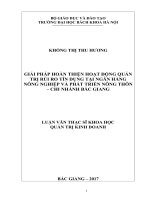Giải pháp hoàn thiện hoạt động quản trị rủi ro tín dụng tại ngân hàng nông nghiệp và phát triển nông thôn   chi nhánh bắc giang 