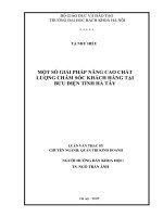 Một số giải pháp nâng cao chất lượng chăm sóc khách hàng tại bưu điện tỉnh hà tây 