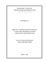 Khảo sát và đánh giá công tác quản lý an toàn thực phẩm bếp ăn tập thể trên địa bàn thành phố hà nội 