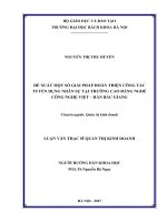 Đề xuất một số giải pháp hoàn thiện công tác tuyển dụng nhân sự tại trường cao đẳng nghề công nghệ việt – hàn bắc giang 