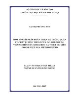 Một số giải pháp hoàn thiện hệ thống quản lý chất lượng theo tcvn iso 90012008 tại viện nghiên cứu khoa học và thiết kế, liên doanh việt nga vietsovpetro 