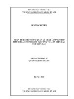 Hoàn thiện hệ thống quản lý chất lượng theo tiêu chuẩn iso 90012008 tại công ty lưới điện cao thế miền bắc 
