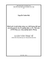 Đánh giá và đề xuất giải pháp nâng cao chất lượng đội ngũ cán bộ quản lý của xí nghiệp điện cơ 91z199tc cnqp 