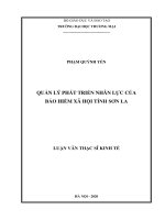 quản lý phát triển nhân lực của bảo hiểm xã hội tỉnh sơn la 