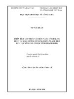 Tóm tắt luận án Tiến sĩ Địa lý: Phân tích cấu trúc và chức năng cảnh quan phục vụ định hướng sử dụng hợp lý lãnh thổ lưu vực sông Mã (thuộc tỉnh Thanh Hóa)
