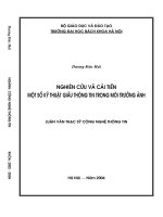 Nghiên cứu và cải tiến một số kỹ thuật giấu thông tin trong môi trường ảnh 