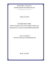 Giải pháp hoàn thiện công tác quản lý dự án xây dựng cơ bản tại ban quản lý các dự án giao thông hải dương 