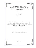 Mô hình quản lý doanh nghiệp trong các trường đại học công lập và thực tiễn tại đại học bách khoa hà nội 