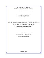 Giải pháp hoàn thiện công tác quản lý tiến độ dự án đầu tư tại vnpt bắc giang 