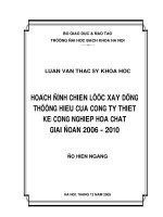 Hoạch định chiến lược xây dựng thương hiệu của công ty thiết kế công nghiệp hoá chất giai đoạn 2006 2010 
