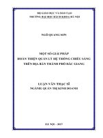 Một số giải pháp nâng cao chất lượng quản lý hệ thống điện chiếu sáng trên địa bàn thành phố bắc giang 