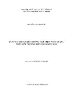 Quản lý tài nguyên hướng tiết kiệm năng lượng trên môi trường điện toán đám mây 