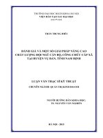 Đánh giá và một số giải pháp nâng cao chất lượng đội ngũ cán bộ, công chức cấp xã tại huyện vụ bản, tỉnh nam định 