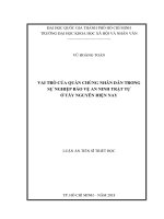 Vai trò của quần chúng nhân dân trong sự nghiệp bảo vệ an ninh trật tự ở tây nguyên hiện nay 