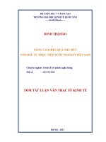 Nâng cao hiệu quả thu hút vốn đầu tư trực tiếp nước ngoài ở Việt Nam