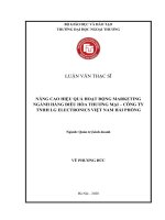 Luận văn Thạc sĩ Quản trị kinh doanh: Nâng cao hiệu quả hoạt động marketing – ngành hàng điều hòa thương mại – công ty TNHH LG Electronics Việt Nam Hải Phòng (LGEVH)