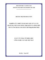 Nghiên cứu chiết tách chất màu từ lá cây huyết dụ việt nam với sự trợ giúp của sóng siêu âm và ứng dụng làm chất chỉ thị ph sinh thái 