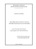 Hoàn thiện công tác quản lý đầu tư dự án thuỷ điện tại ban quản lý dự án thủy điện 2 