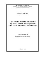 Một số giải pháp để phát triển dịch vụ chuyển phát tại tổng công ty cổ phần bưu chính viettel 