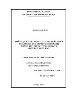 Nhân lực chất lượng cao cho phát triển hoạt động của công ty công nghệ thông tin thuộc tổng công ty điện lực miền bắc  