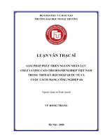 Luận văn Thạc sĩ Quản trị kinh doanh: Giải pháp phát triển nguồn nhân lực chất lượng cao cho doanh nghiệp Việt Nam trong thời kỳ hội nhập quốc tế và cách mạng công nghiệp 4.0