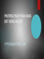 Bài giảng Phương pháp phân hạng đất nông nghiệp