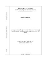 Xây dựng kho dữ liệu và phân tích olap trong hệ thống nghiệp vụ thông minh về kinh doanh viễn thông 