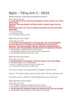 Đáp án trắc nghiệm nghe – tiếng anh 5 – EN34 