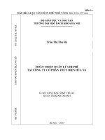 Hoàn thiện quản lý chi phí tại công ty cổ phần thủy điện hủa na 
