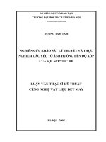 Nghiên cứu khảo sát lý thuyết và thực nghiệm các yếu tố ảnh hưởng đến độ xốp của sợi acrylic hb 