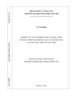 Nghiên cứu thử nghiệm đánh giá hiệu năng áp dụng trên phần mềm quản lý cơ sở dữ liệu các dân tộc thiểu số việt nam 