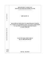 Đo lường sự hài lòng của khách hàng về dịch vụ và đề xuất giải pháp nâng cao chất lượng dịch vụ tại công ty cổ phần giải pháp mạng và máy tính tic 