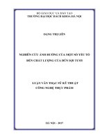 Nghiên cứu ảnh hưởng của một số yếu tố đến chất lượng của bún sợi tươi 