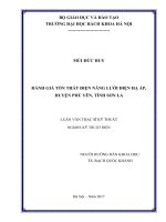 Đánh giá tổn thất điện năng lưới điện hạ áp, huyện phù yên, tỉnh sơn la 