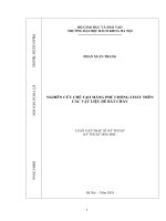 Nghiên cứu chế tạo màng phủ chống cháy trên các vật liệu dễ bắt cháy 
