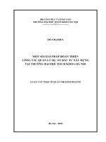 Một số giải pháp hoàn thiện công tác quản lý dự án đầu tư xây dựng tại trường đại học bách khoa hà nội 