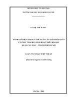 Đánh giá hiện trạng và đề xuất các giải pháp quản lý chất thải rắn sinh hoạt trên địa bàn quận cầu giấy   thành phố hà nội 