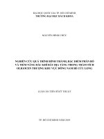 Nghiên cứu quá trình hình thành, đặc điểm phân bố và tiềm năng dầu khí bẫy địa tầng trong trầm tích oligocen thượng khu vực đông nam bể cửu long 