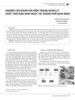 Nghiên cứu đánh giá hiện trạng quản lý chất thải rắn sinh hoạt tại thành phố Nam Định