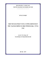 Một số giải pháp tăng cường kiểm soát thu tại bảo hiểm xã hội tỉnh bà rịa vũng tàu 