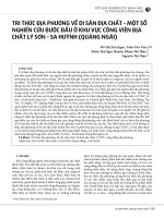 Tri thức địa phương về di sản địa chất - một số nghiên cứu bước đầu ở khu vực công viên địa chất Lý Sơn - Sa Huỳnh (Quảng Ngãi)