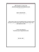 Phân tích và đề xuất giải pháp nâng cao chất lượng tín dụng tại ngân hàng tmcp công thương việt nam   chi nhánh hà tĩnh 