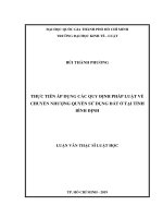 Thực tiễn áp dụng các quy định pháp luật về chuyển nhượng quyền sử dụng đất ở tại tỉnh bình định 