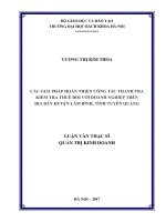 Các giải pháp hoàn thiện công tác thanh tra, kiểm tra thuế đối với doanh nghiệp trên địa bàn huyện lâm bình, tỉnh tuyên quang 