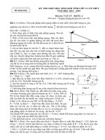 Đề thi học sinh giỏi môn vật lí lớp 11 năm 2015 bảng a | Vật Lý, Lớp 11 - Ôn Luyện
