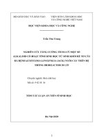 Tóm tắt luận án Tiễn sĩ Sinh học: Nghiên cứu tăng cường tích luỹ một số alkaloid có hoạt tính sinh học từ sinh khối rễ tơ cây Bá bệnh (Eurycoma longifolia Jack) nuôi cấy trên hệ
