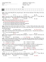 Đề kiểm tra 15 phút môn vật lý lớp 12 năm 2013 trường phổ thông dân tộc nội trú lần 1 | Lớp 12, Vật lý - Ôn Luyện